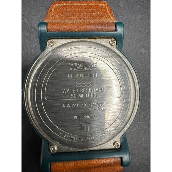 Vtg Timex Expedition Indiglo WR 50 Green Case & Nylon Band 36.7mm Watch - Picture 8 of 9